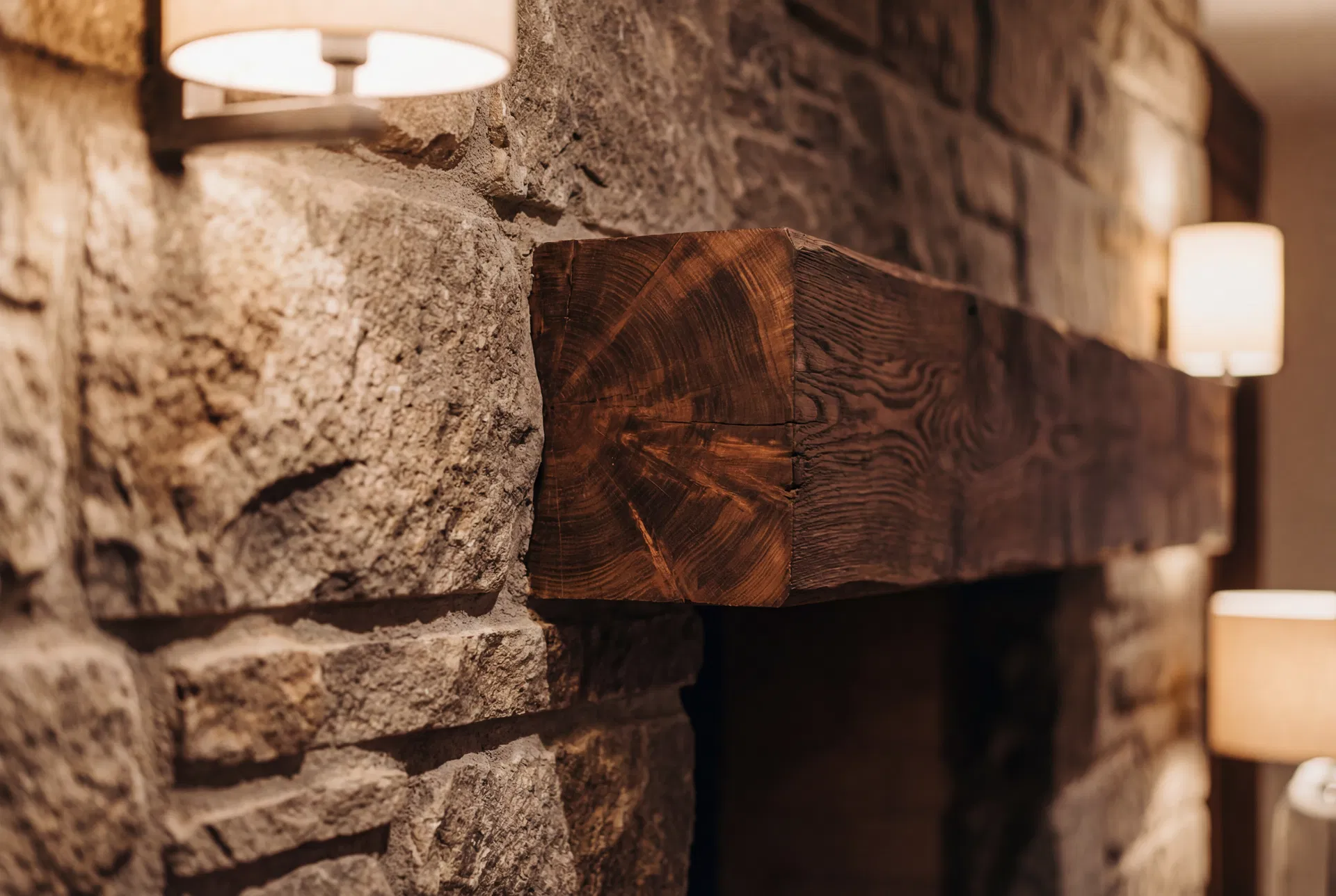 Stone and timber craftsmanship detail