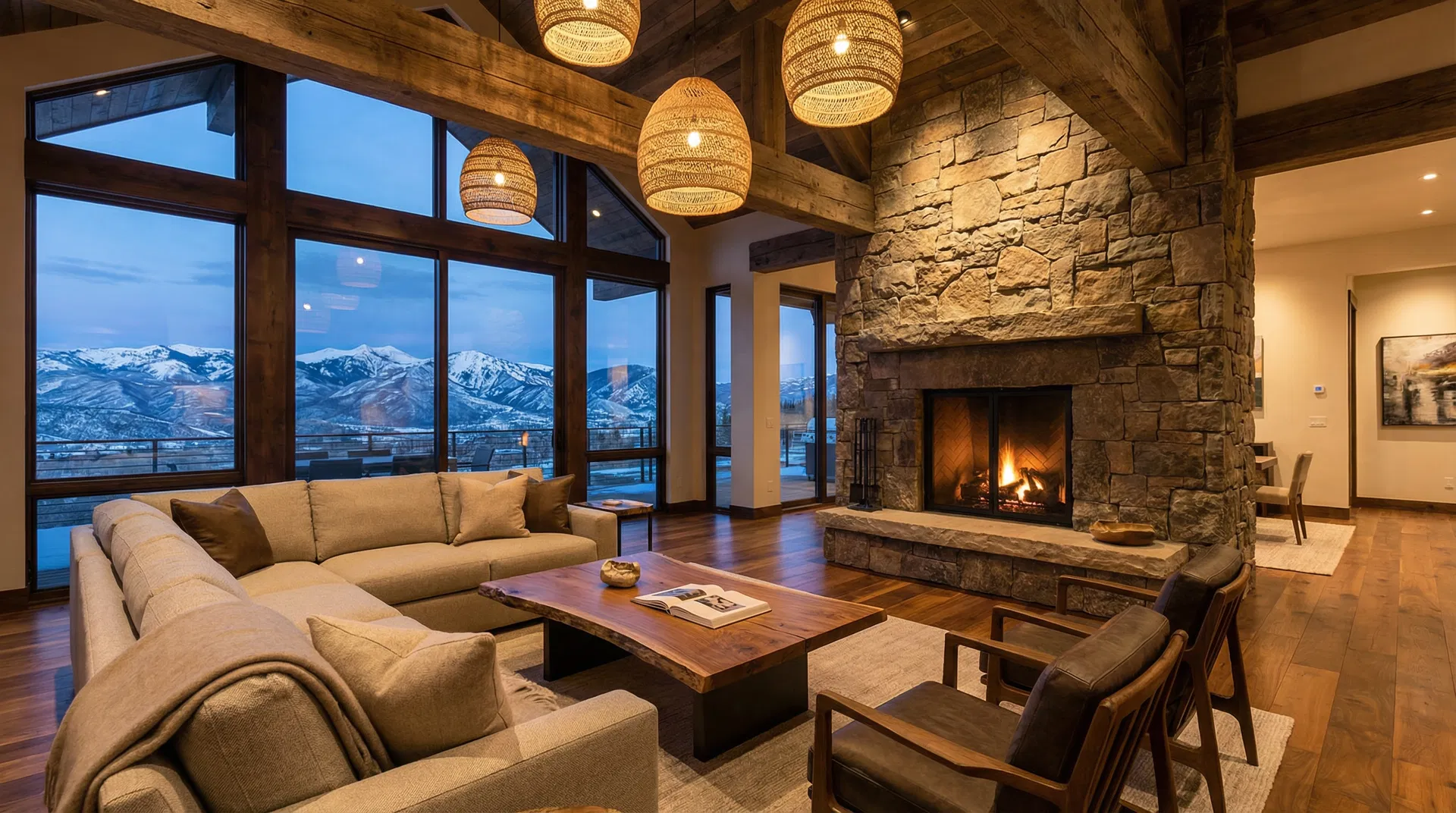 Luxury mountain home interior