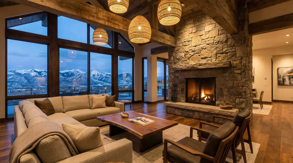 Luxury mountain home interior